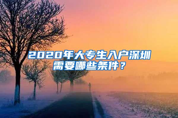 2020年大专生入户深圳需要哪些条件？