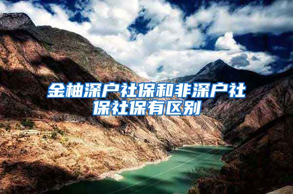 金柚深户社保和非深户社保社保有区别