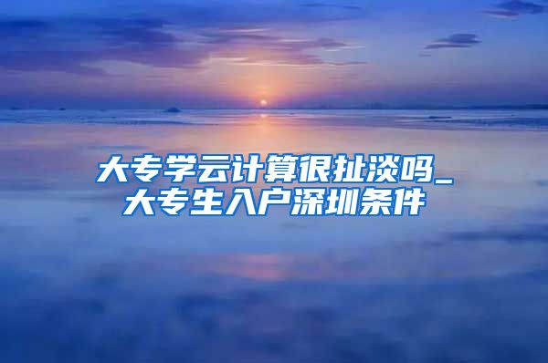 大专学云计算很扯淡吗_大专生入户深圳条件