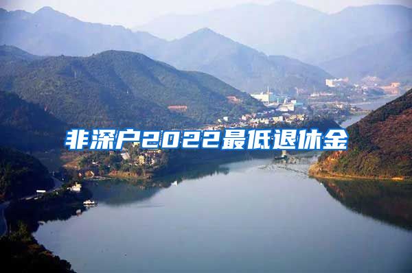 非深户2022最低退休金