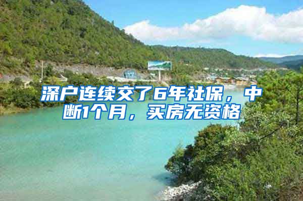 深户连续交了6年社保，中断1个月，买房无资格