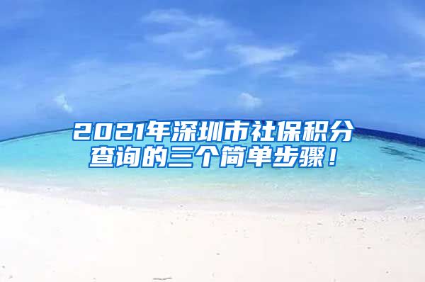 2021年深圳市社保积分查询的三个简单步骤！