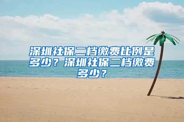 深圳社保二档缴费比例是多少？深圳社保二档缴费多少？