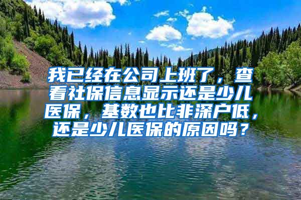 我已经在公司上班了，查看社保信息显示还是少儿医保，基数也比非深户低，还是少儿医保的原因吗？