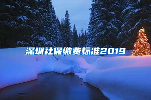 深圳社保缴费标准2019