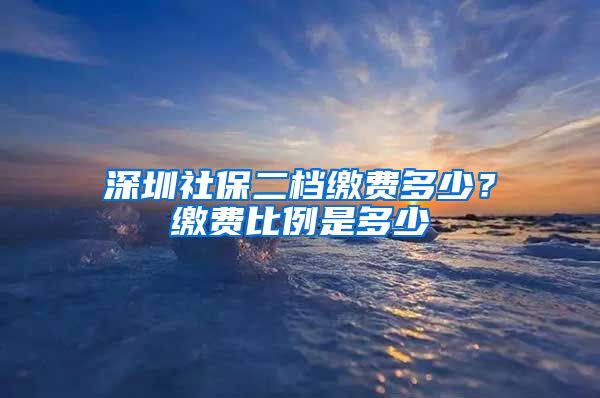 深圳社保二档缴费多少？缴费比例是多少