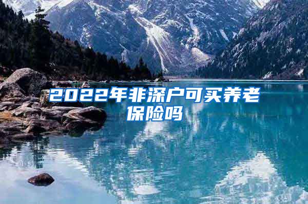 2022年非深户可买养老保险吗