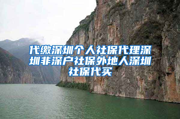 代缴深圳个人社保代理深圳非深户社保外地人深圳社保代买