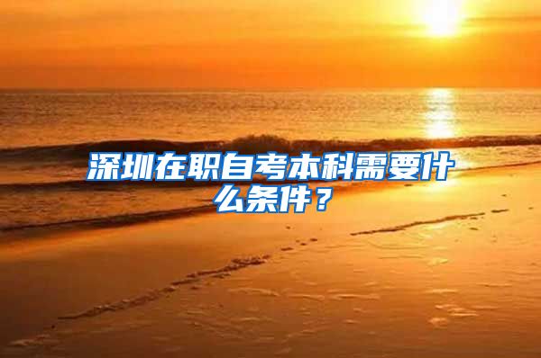 深圳在职自考本科需要什么条件？