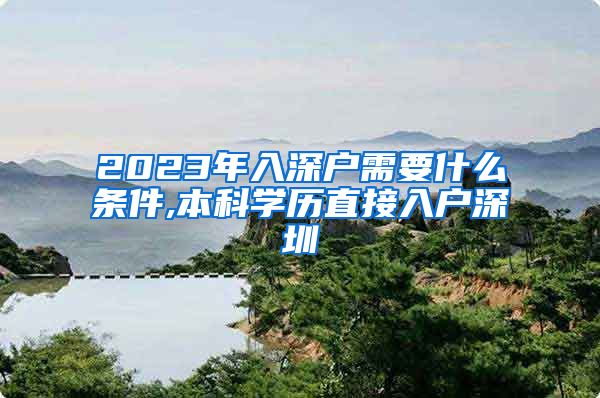 2023年入深户需要什么条件,本科学历直接入户深圳