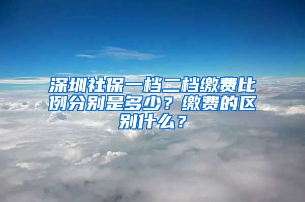 深圳社保一档二档缴费比例分别是多少？缴费的区别什么？