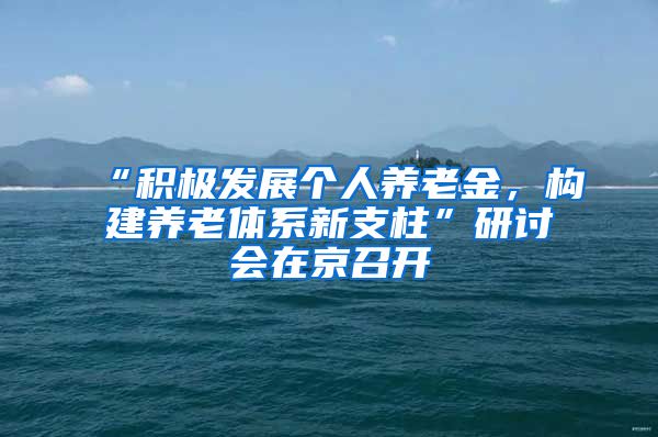 “积极发展个人养老金，构建养老体系新支柱”研讨会在京召开