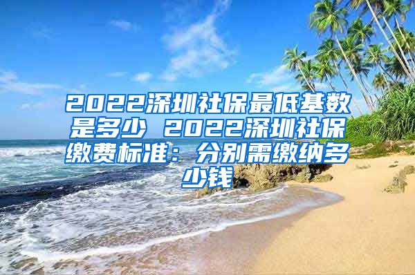 2022深圳社保最低基数是多少 2022深圳社保缴费标准：分别需缴纳多少钱