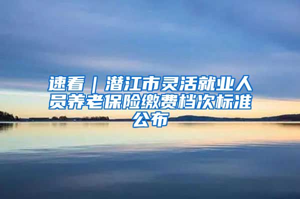 速看｜潜江市灵活就业人员养老保险缴费档次标准公布