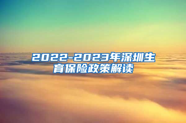 2022-2023年深圳生育保险政策解读