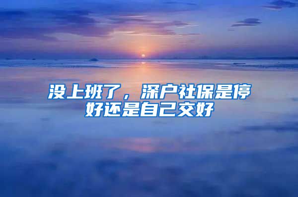 没上班了，深户社保是停好还是自己交好