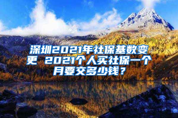 深圳2021年社保基数变更 2021个人买社保一个月要交多少钱？