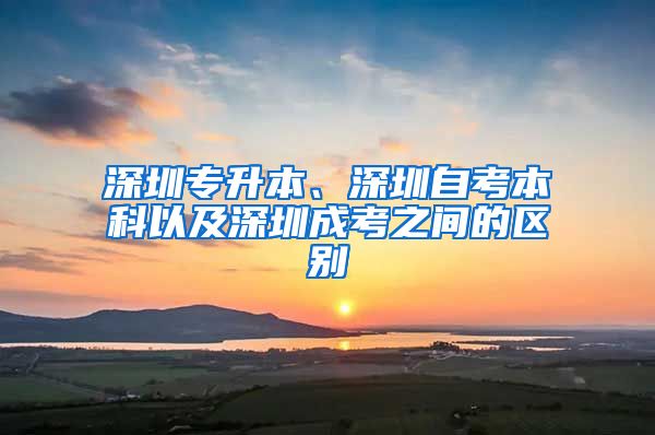 深圳专升本、深圳自考本科以及深圳成考之间的区别