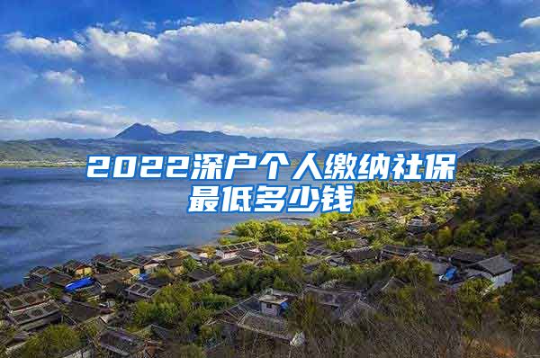 2022深户个人缴纳社保最低多少钱