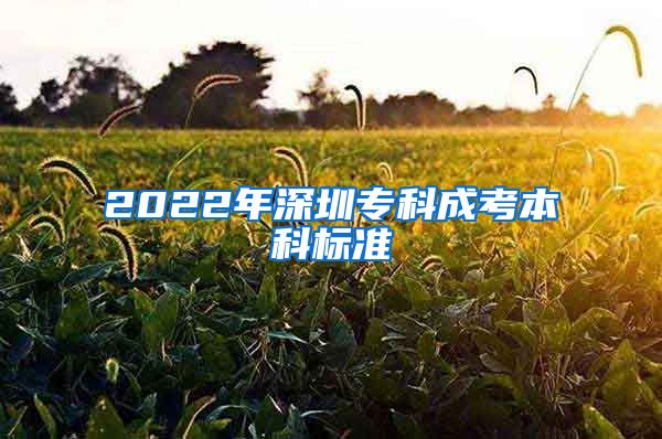 2022年深圳专科成考本科标准