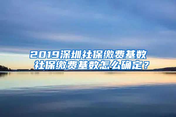 2019深圳社保缴费基数 社保缴费基数怎么确定？