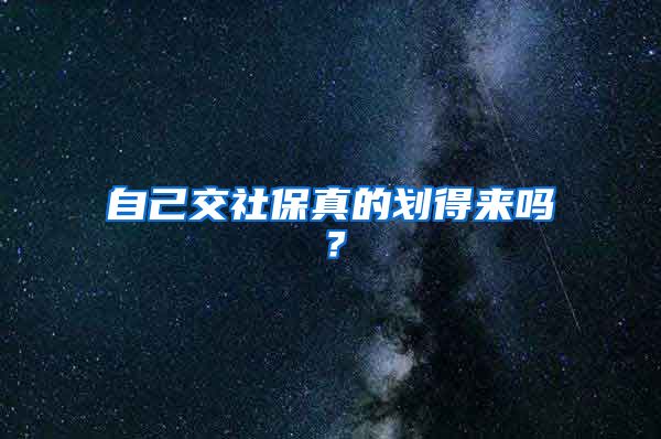 自己交社保真的划得来吗？