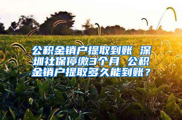 公积金销户提取到账 深圳社保停缴3个月 公积金销户提取多久能到账？