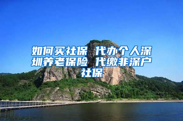 如何买社保 代办个人深圳养老保险 代缴非深户社保