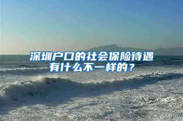 深圳户口的社会保险待遇有什么不一样的？