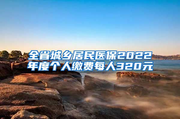 全省城乡居民医保2022年度个人缴费每人320元