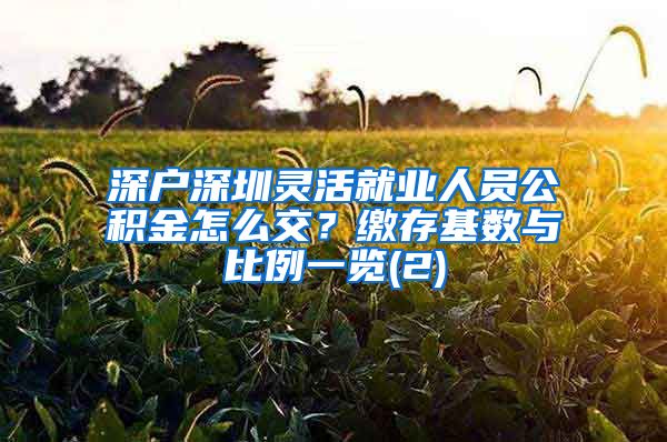 深户深圳灵活就业人员公积金怎么交？缴存基数与比例一览(2)