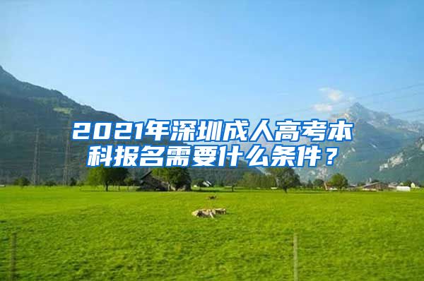 2021年深圳成人高考本科报名需要什么条件？