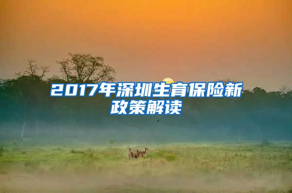 2017年深圳生育保险新政策解读