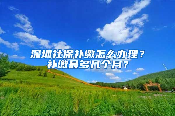 深圳社保补缴怎么办理？补缴最多几个月？