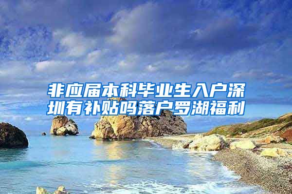 非应届本科毕业生入户深圳有补贴吗落户罗湖福利