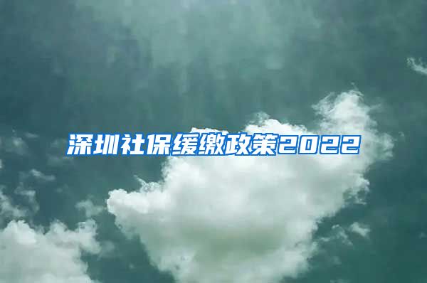 深圳社保缓缴政策2022