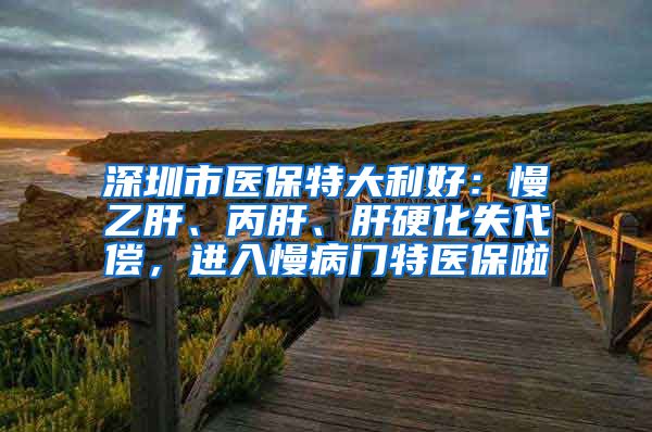 深圳市医保特大利好：慢乙肝、丙肝、肝硬化失代偿，进入慢病门特医保啦