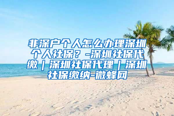 非深户个人怎么办理深圳个人社保？-深圳社保代缴｜深圳社保代理｜深圳社保缴纳-微蜂网