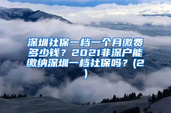 深圳社保一档一个月缴费多少钱？2021非深户能缴纳深圳一档社保吗？(2)