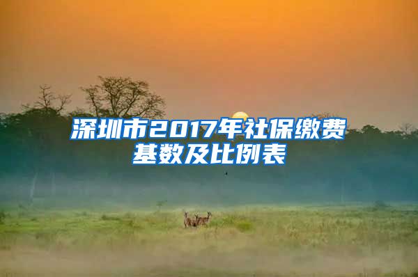 深圳市2017年社保缴费基数及比例表