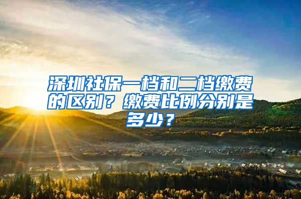 深圳社保一档和二档缴费的区别？缴费比例分别是多少？