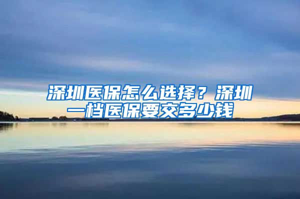 深圳医保怎么选择？深圳一档医保要交多少钱