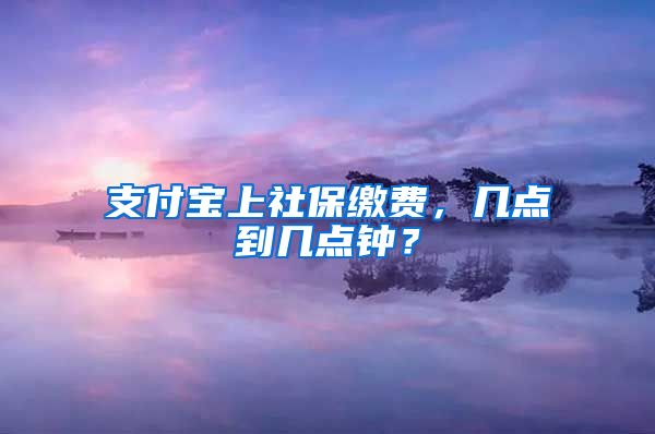 支付宝上社保缴费，几点到几点钟？