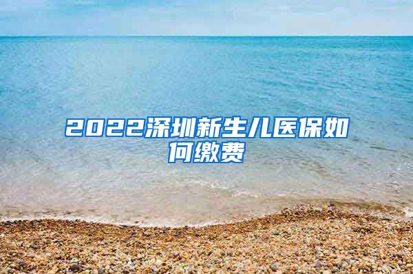 2022深圳新生儿医保如何缴费