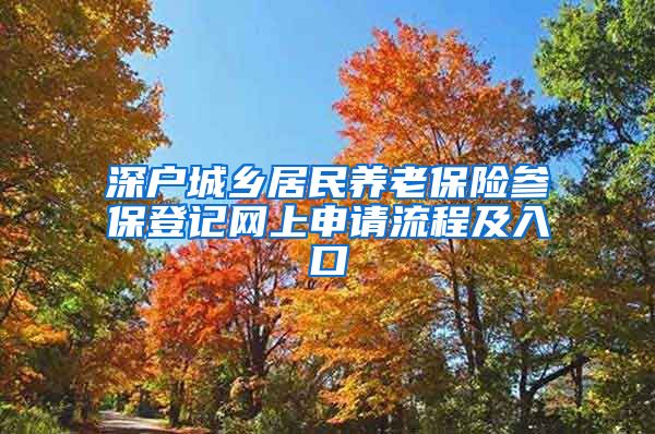 深户城乡居民养老保险参保登记网上申请流程及入口