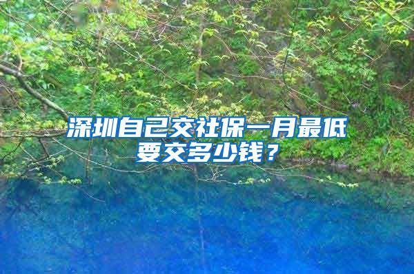 深圳自己交社保一月最低要交多少钱？