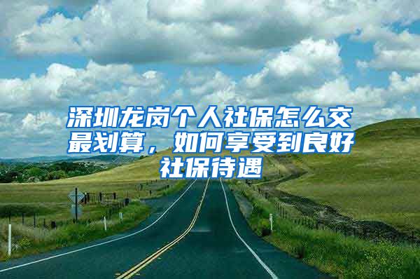 深圳龙岗个人社保怎么交最划算，如何享受到良好社保待遇