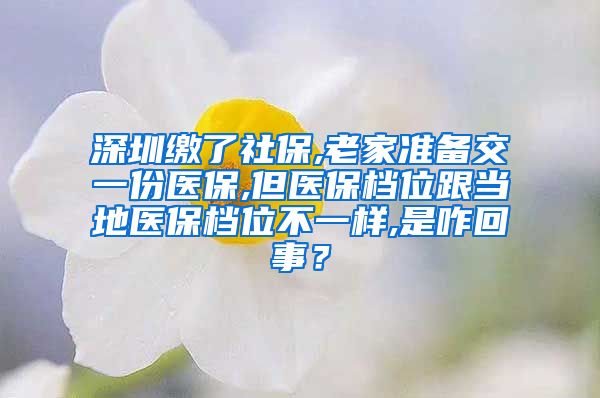 深圳缴了社保,老家准备交一份医保,但医保档位跟当地医保档位不一样,是咋回事？