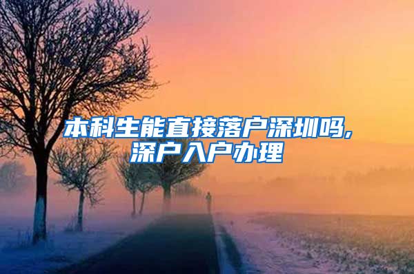 本科生能直接落户深圳吗,深户入户办理