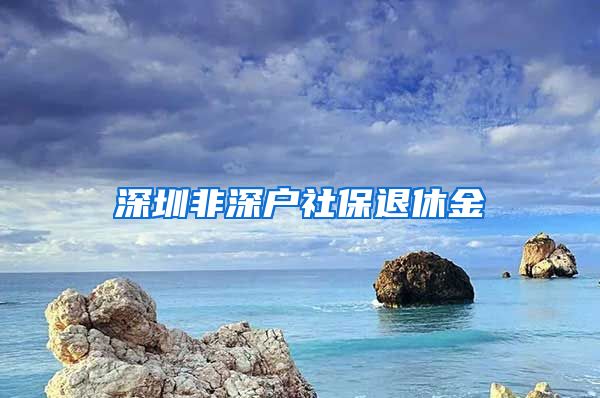 深圳非深户社保退休金